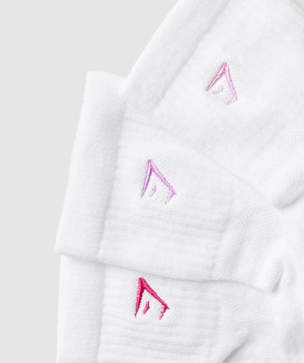 Gym Babes Midi Sock 3pk White/Sour Pink/Active Purple/Winning Pink