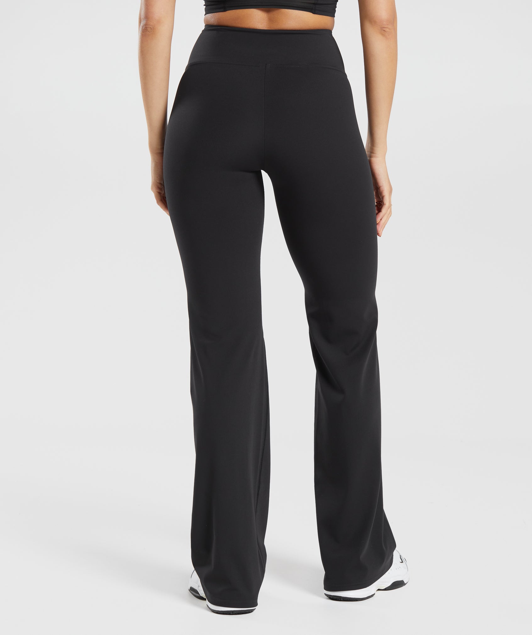 Crossover Regular Flared Leggings Black