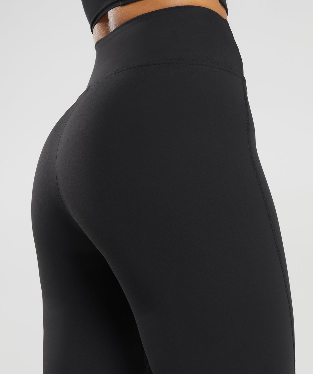 Crossover Regular Flared Leggings Black