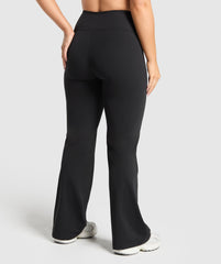 Crossover Flared Leggings Black