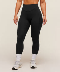 Lifting Dipped Waistband Leggings Black