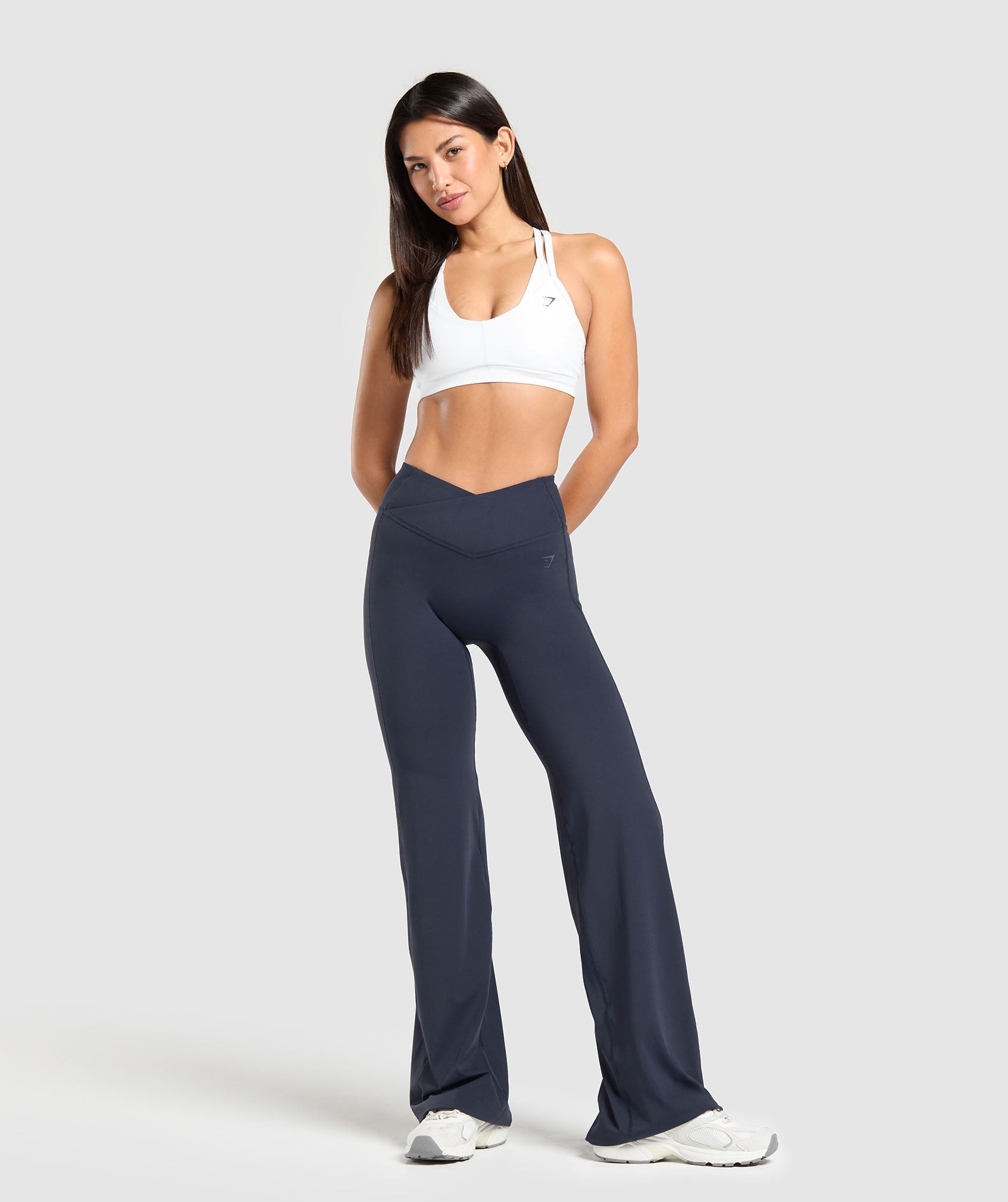 Crossover Flared Leggings Heavy Blue