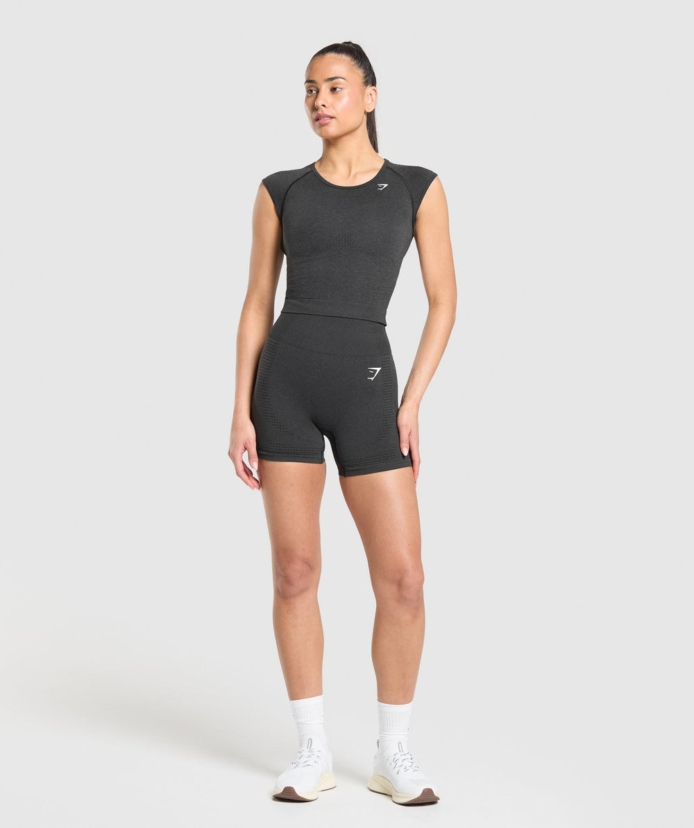 Vital Scoop Neck Top Black Marl