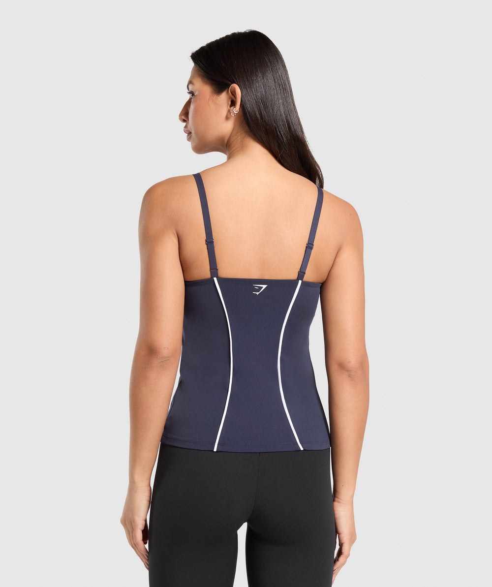 Contour Stitch Tank with Shelf Heavy Blue