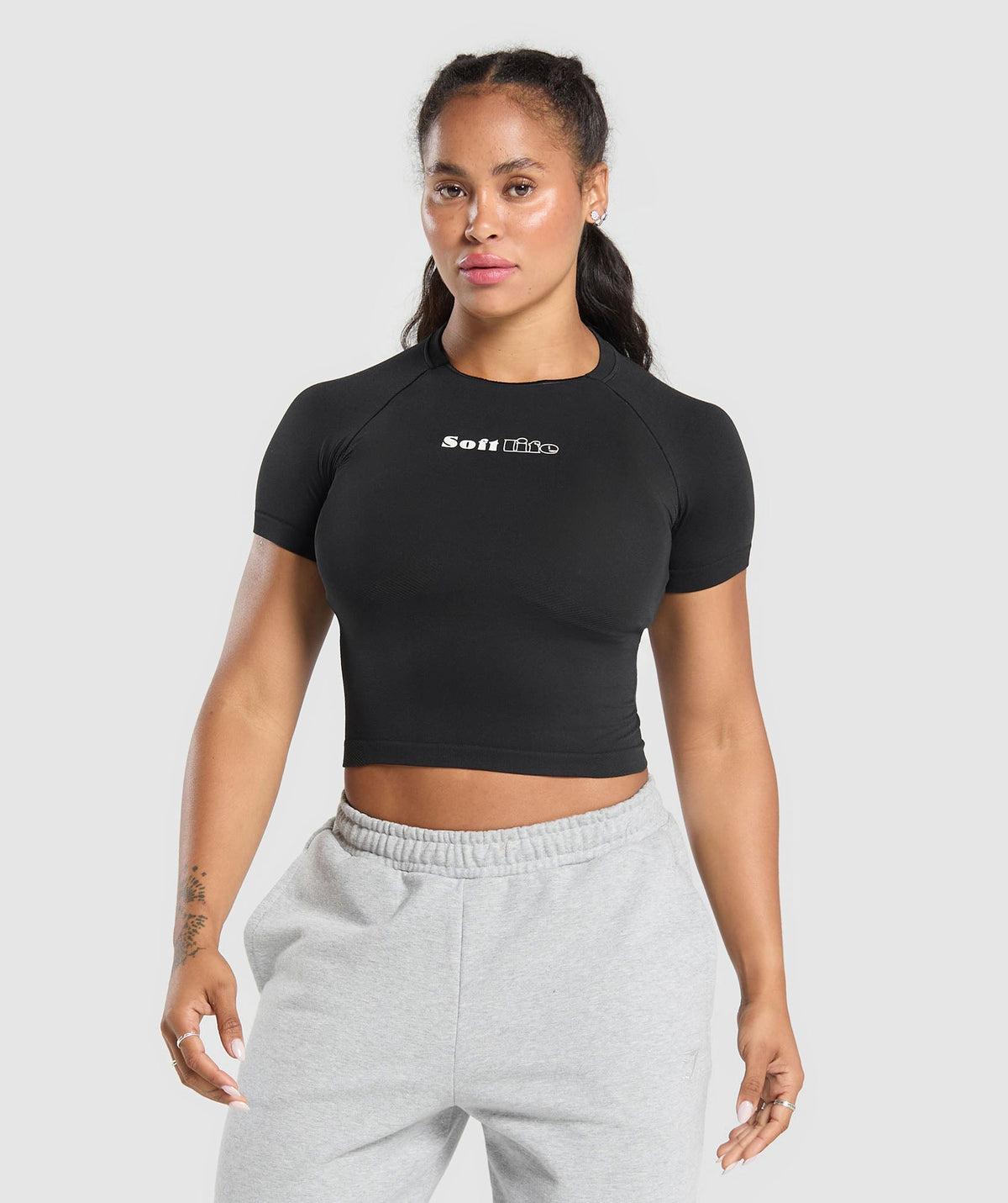 Soft Life Baby Tee Black