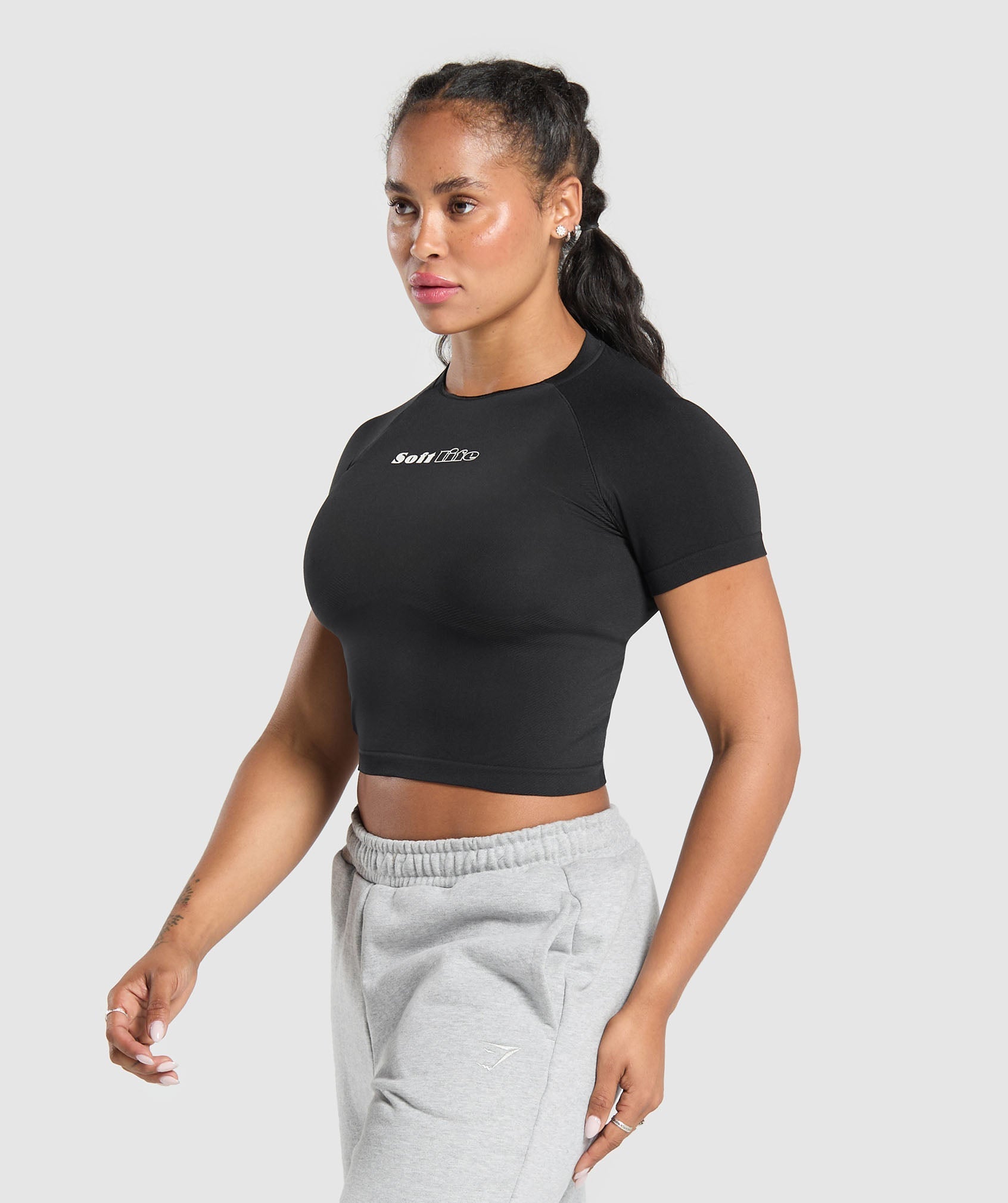 Soft Life Baby Tee Black