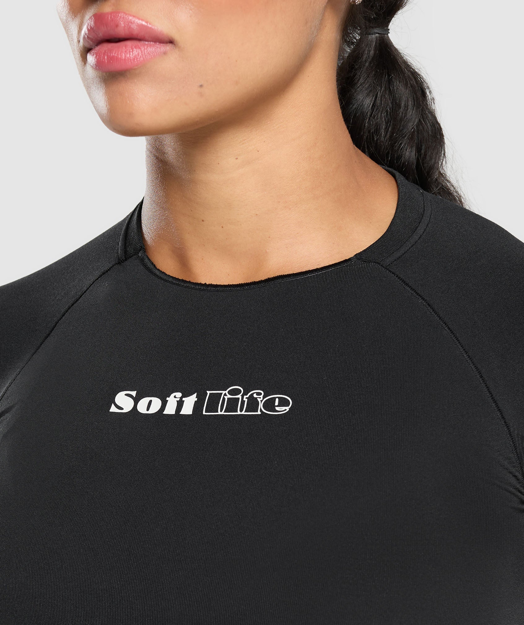 Soft Life Baby Tee Black