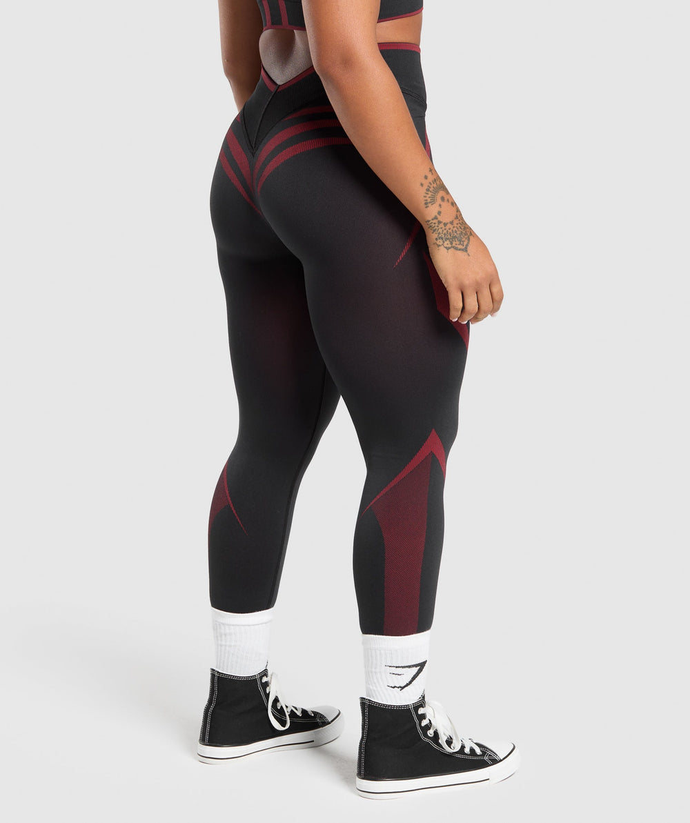 Apex Lift Seamless Leggings Black/Carmine Red
