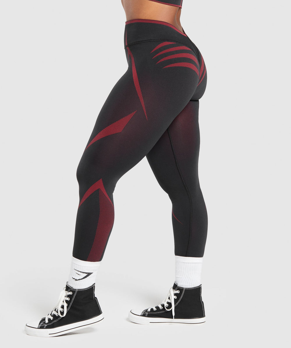 Apex Lift Seamless Leggings Black/Carmine Red