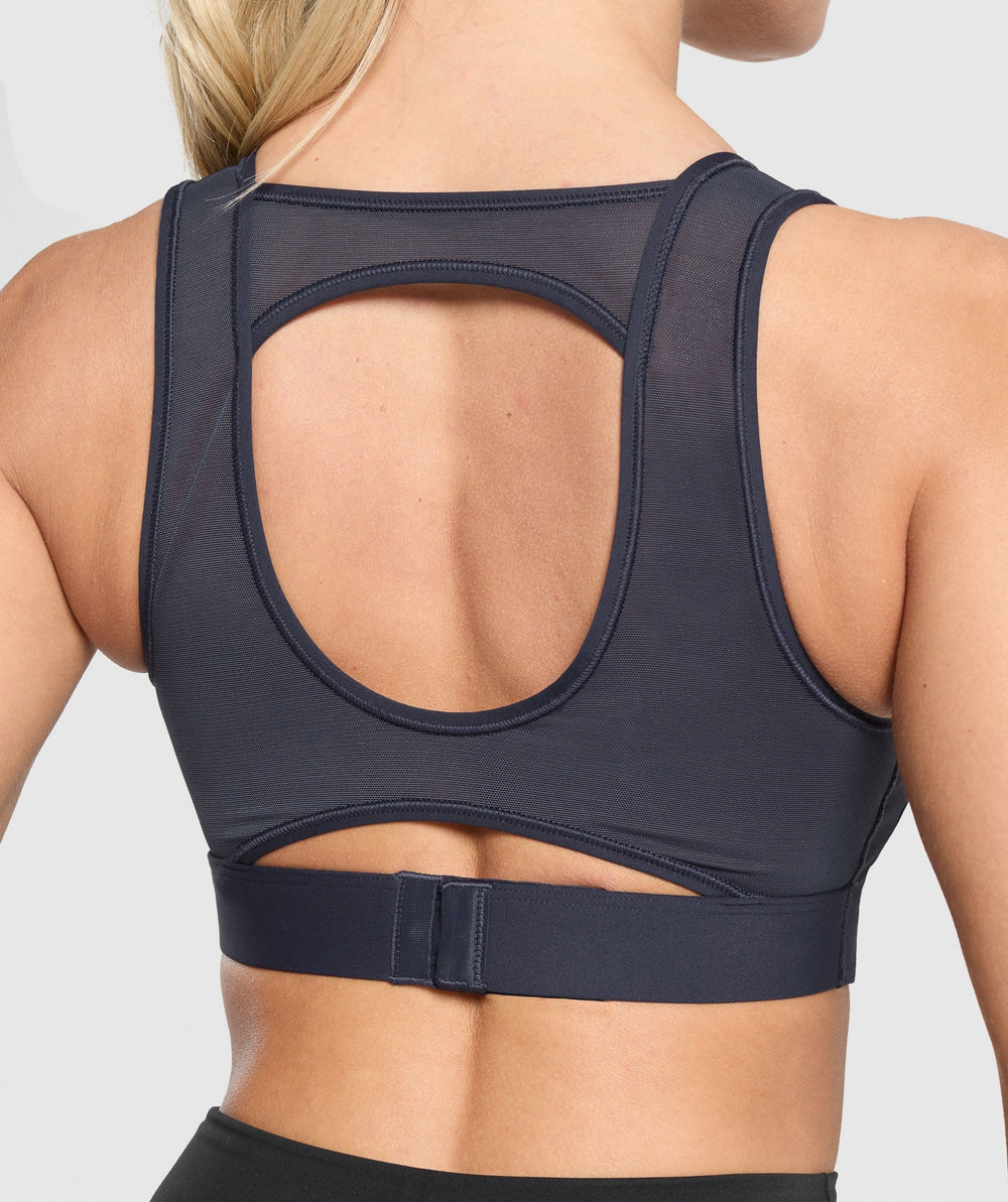 Mesh Back Sports Bra Heavy Blue