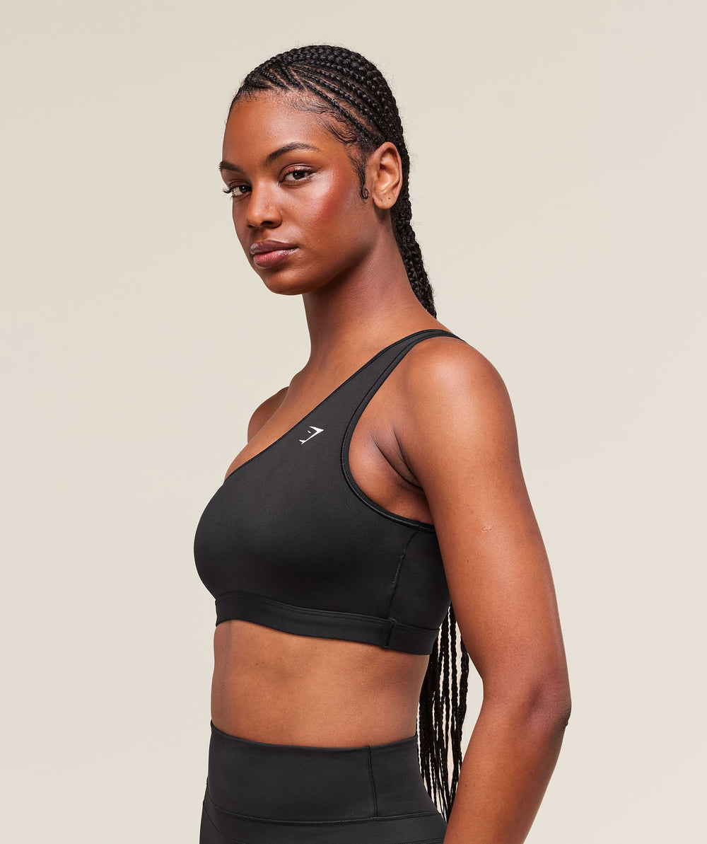 Asymmetric Sports Bra Black