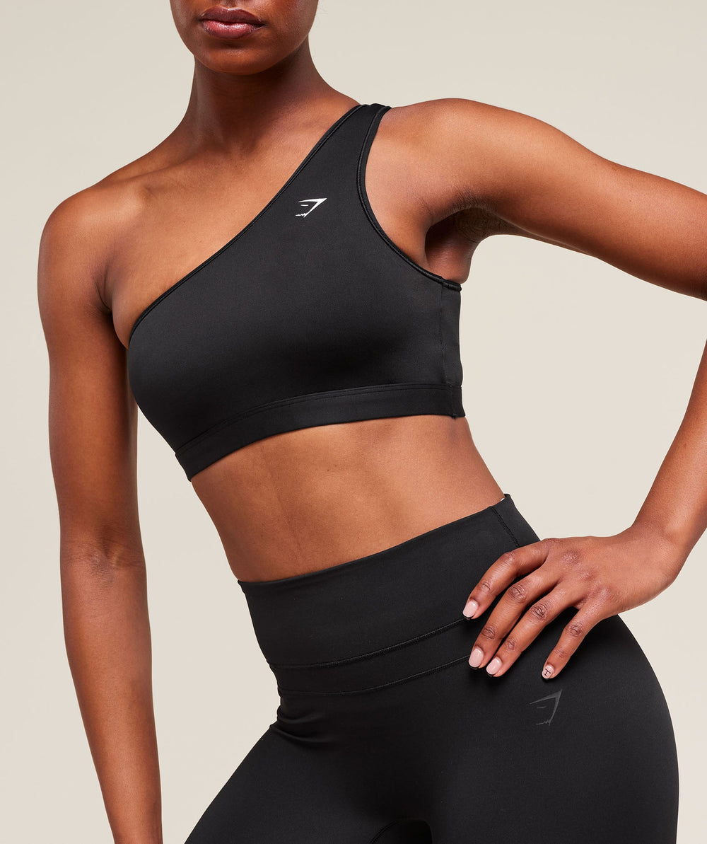 Asymmetric Sports Bra Black