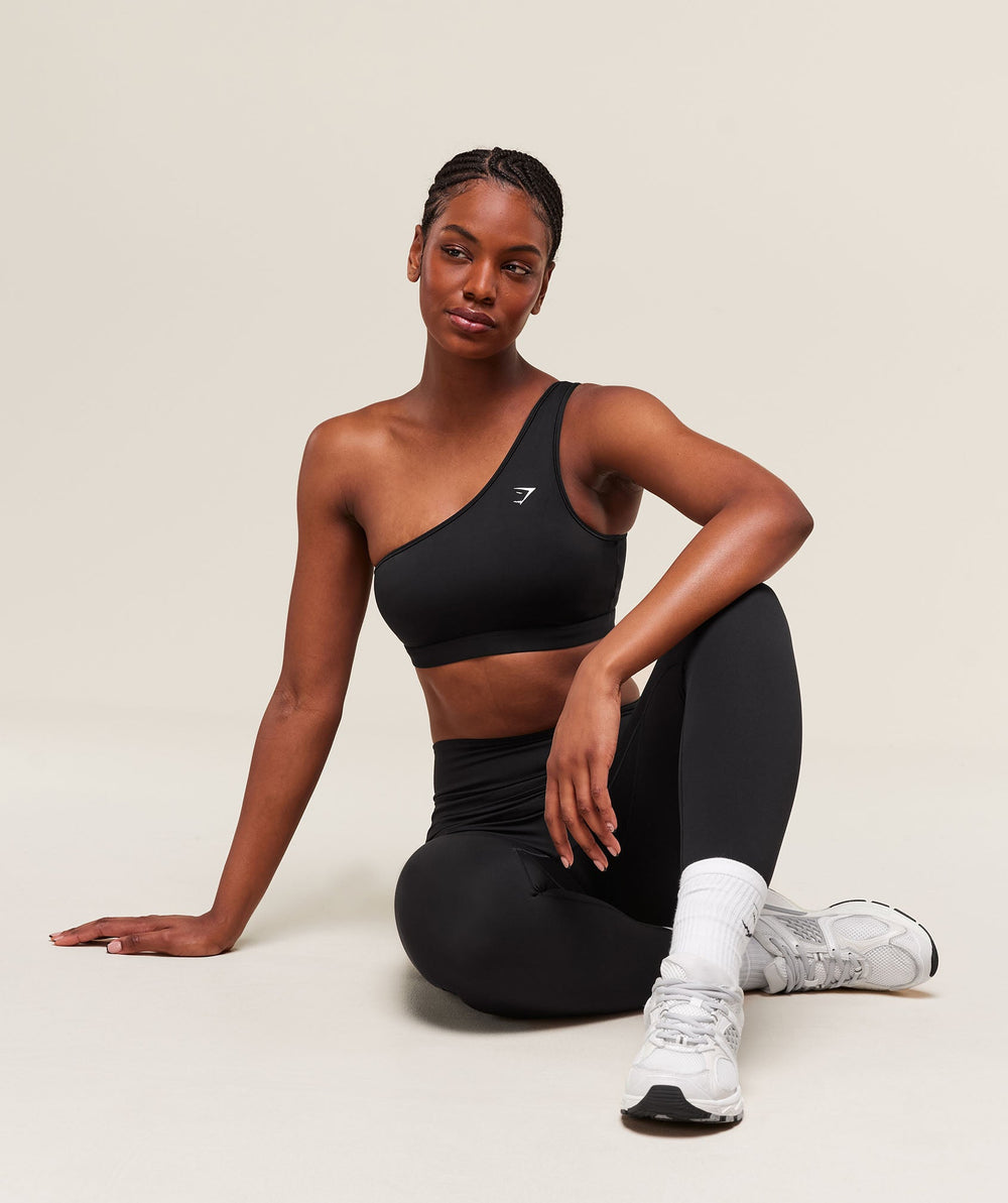 Asymmetric Sports Bra Black