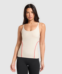 Contour Stitch Tank with Shelf Oat White