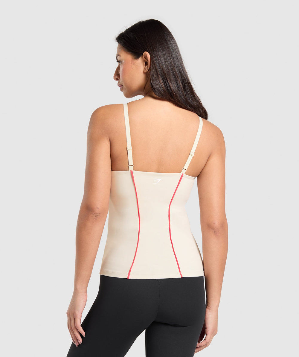 Contour Stitch Tank with Shelf Oat White