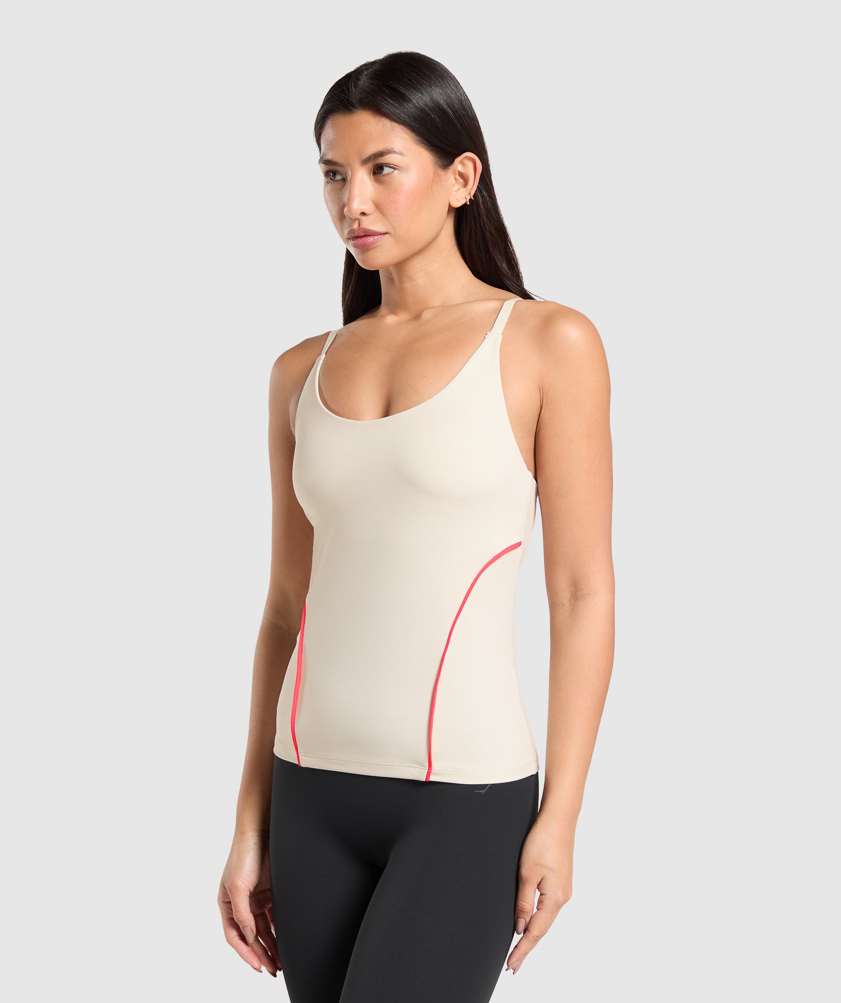 Contour Stitch Tank with Shelf Oat White