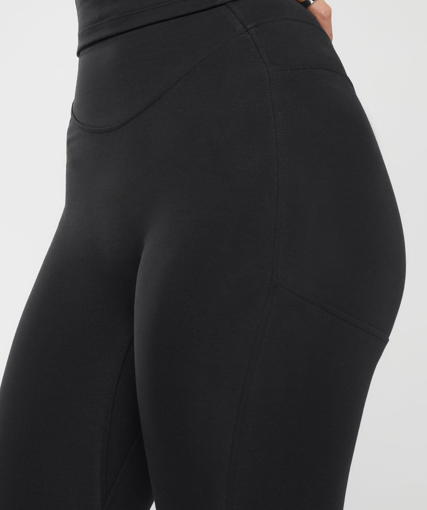 Rest Day Boot Cut Cotton Leggings Black