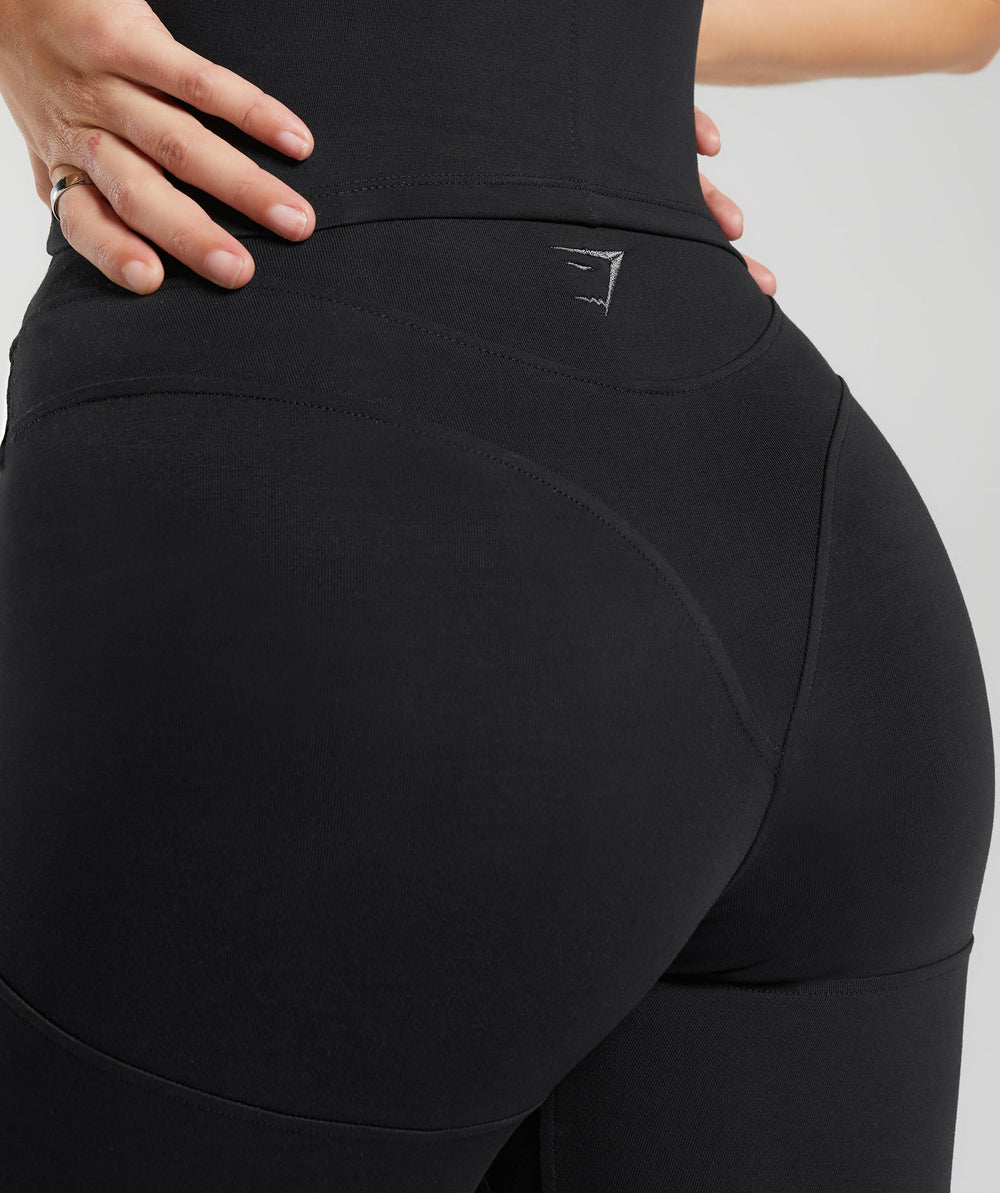 Rest Day Boot Cut Cotton Leggings Black