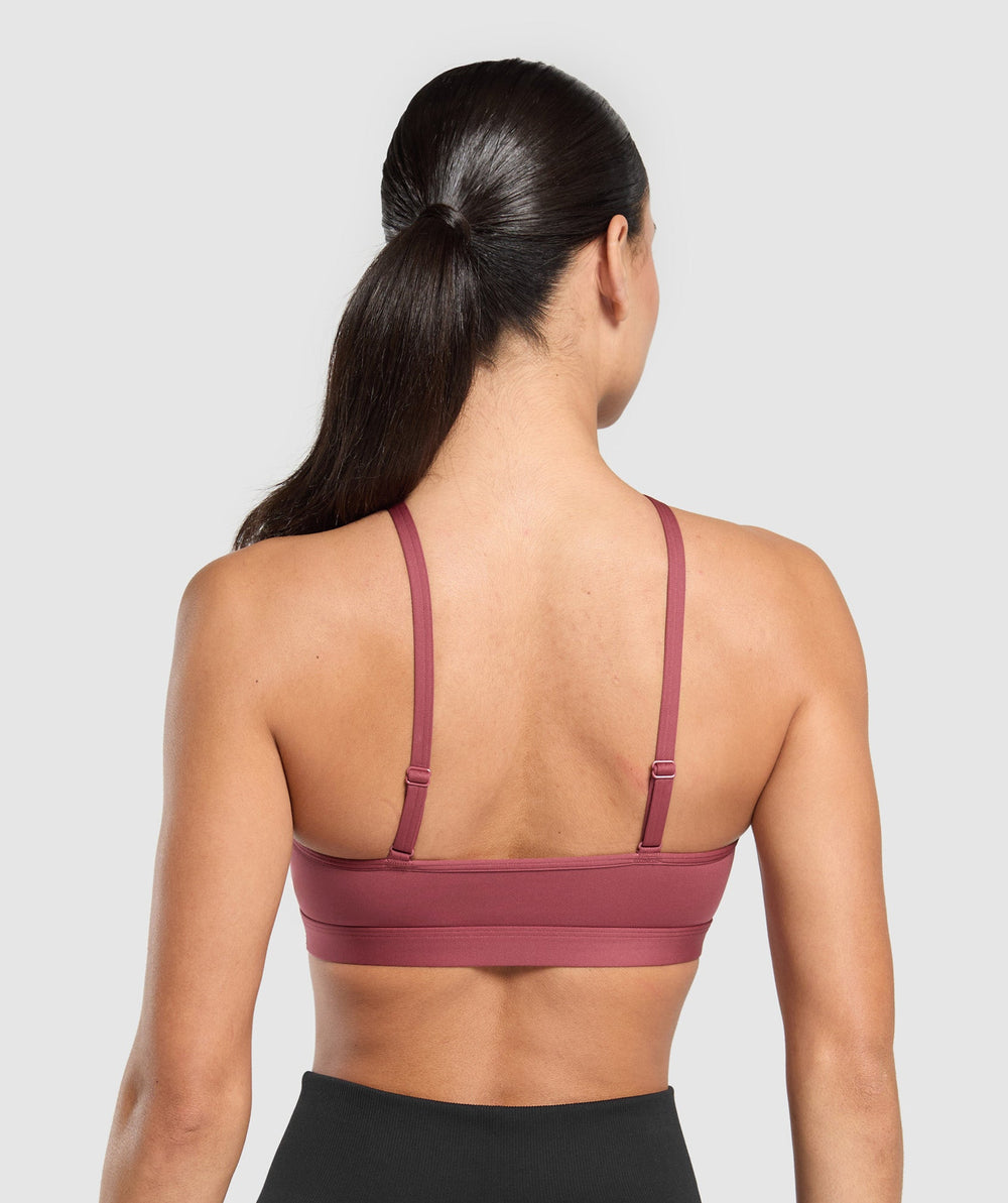 Halter Neck Sports Bra Washed Berry Pink