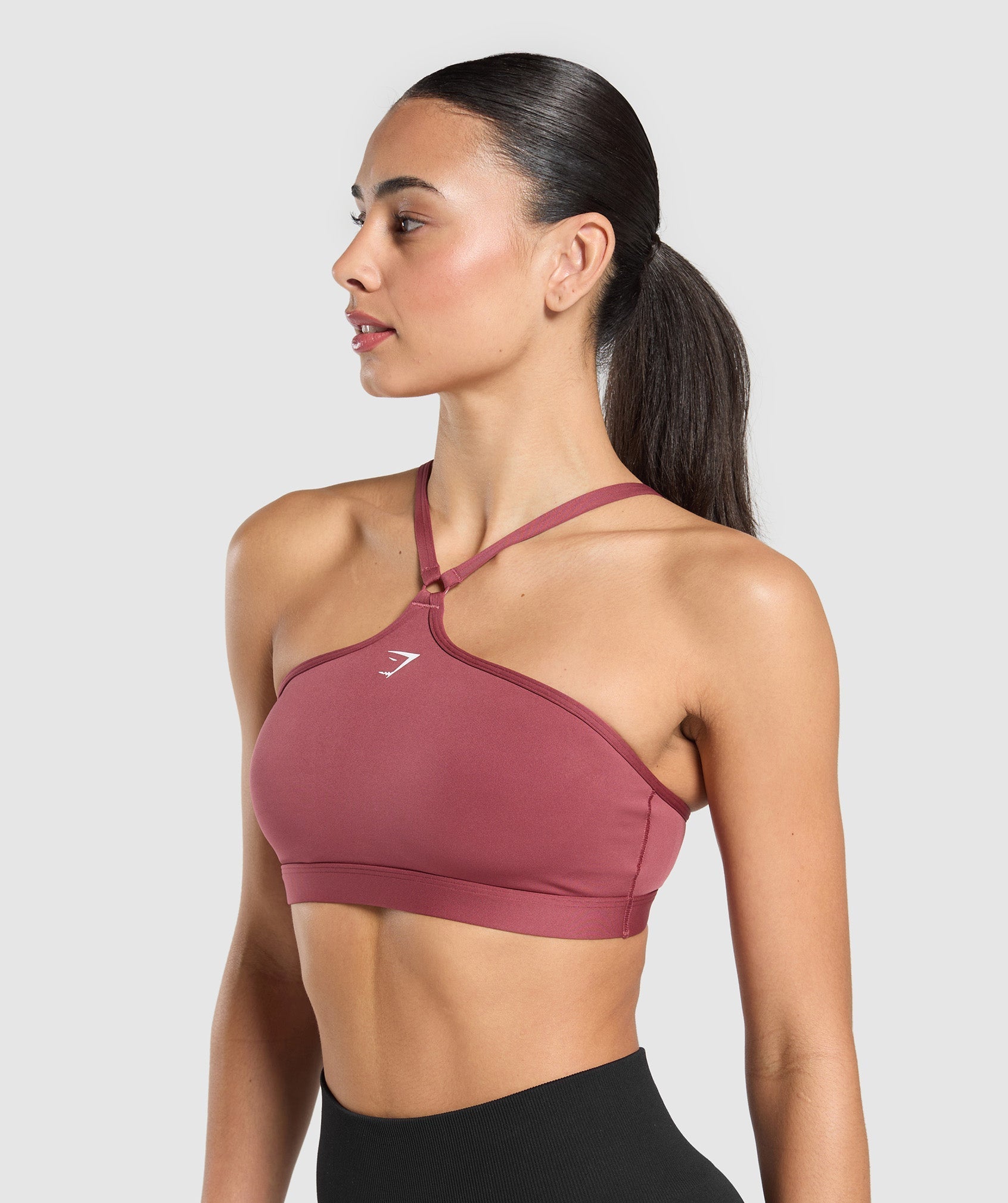 Halter Neck Sports Bra Washed Berry Pink