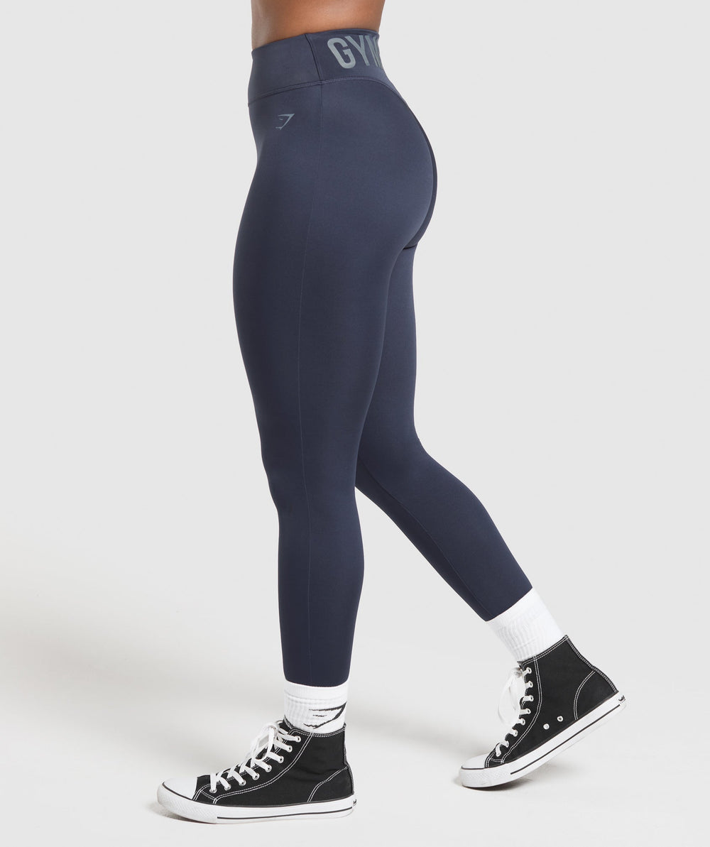 Wordmark Graphic Leggings Heavy Blue