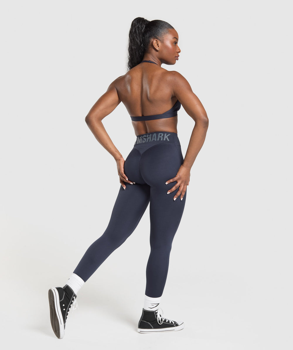 Wordmark Graphic Leggings Heavy Blue