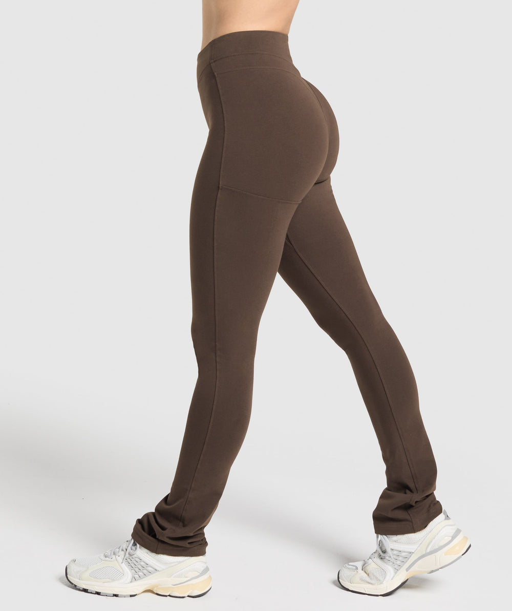 Rest Day Bootcut Leggings Archive Brown