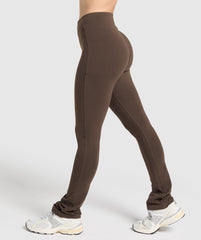 Rest Day Bootcut Leggings Archive Brown