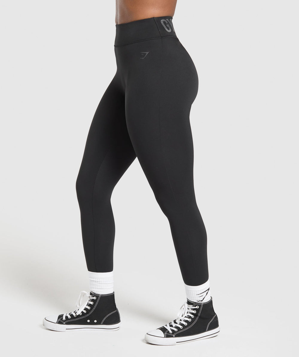 Wordmark Graphic Leggings Black