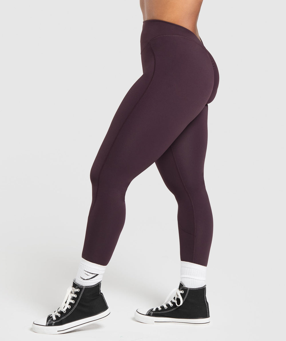 Lifting Dipped Waistband Leggings Plum Brown