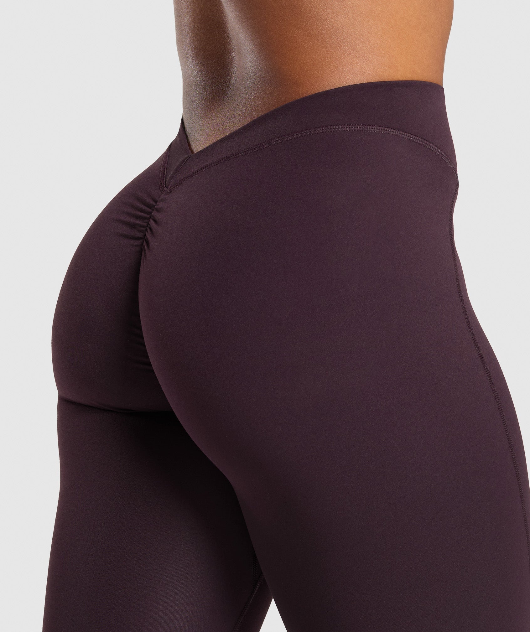 Lifting Dipped Waistband Leggings Plum Brown
