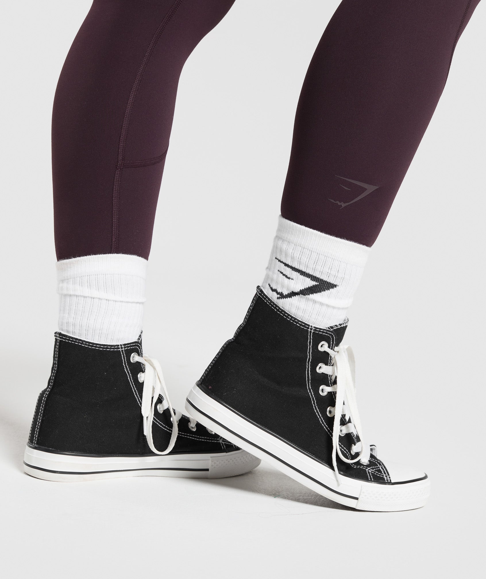 Lifting Dipped Waistband Leggings Plum Brown