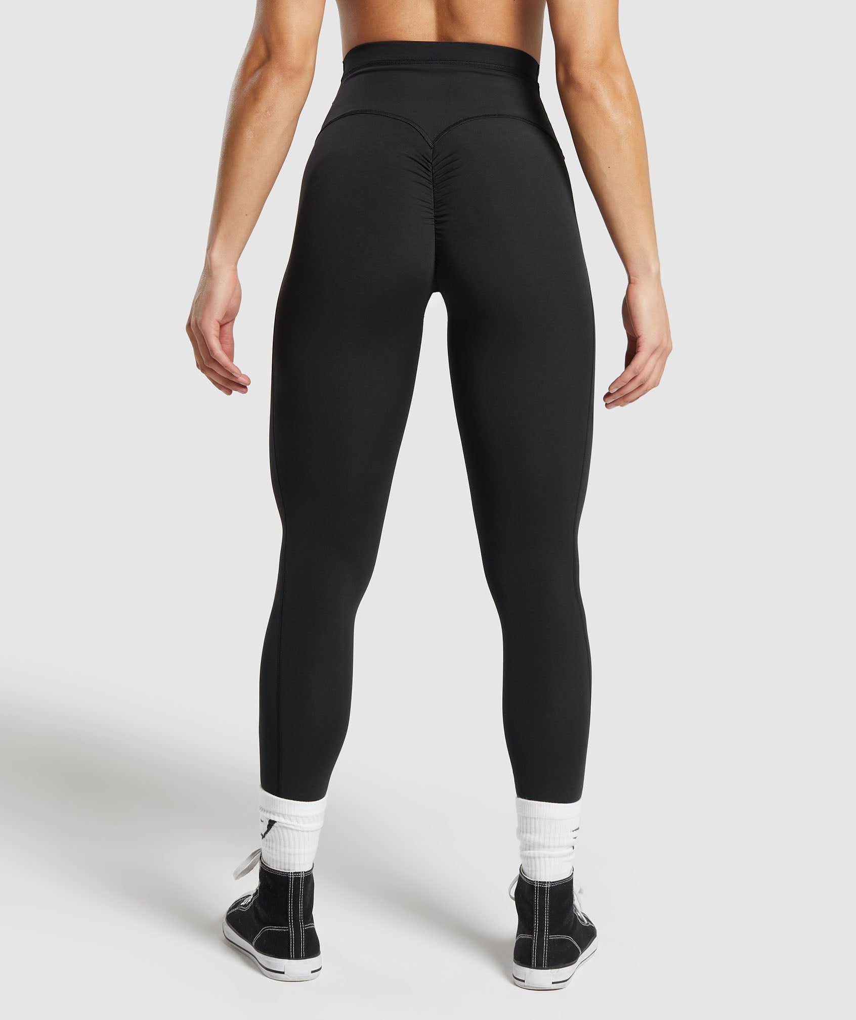 Mesh Waistband Leggings Black