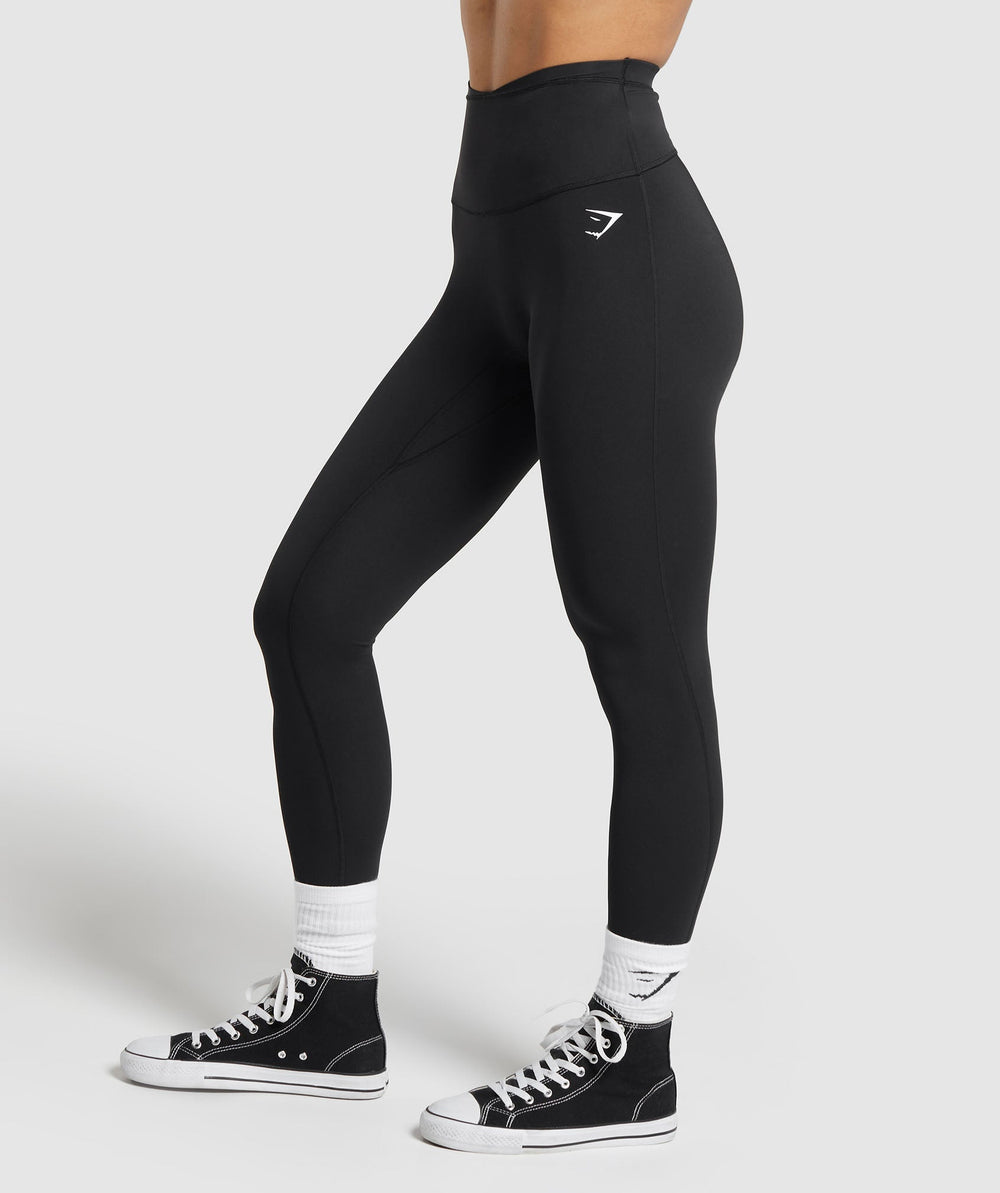 Mesh Waistband Leggings Black