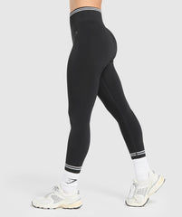 Contrast Seamless Leggings Black