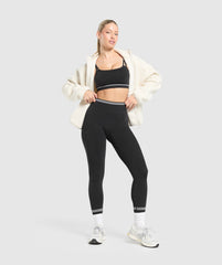 Contrast Seamless Leggings Black