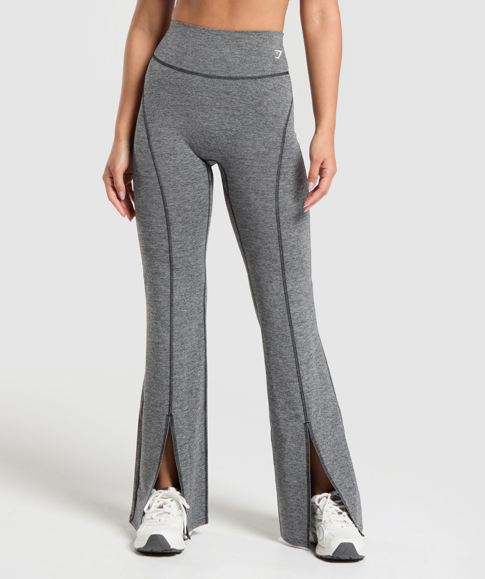 Marl Flared Leggings Black