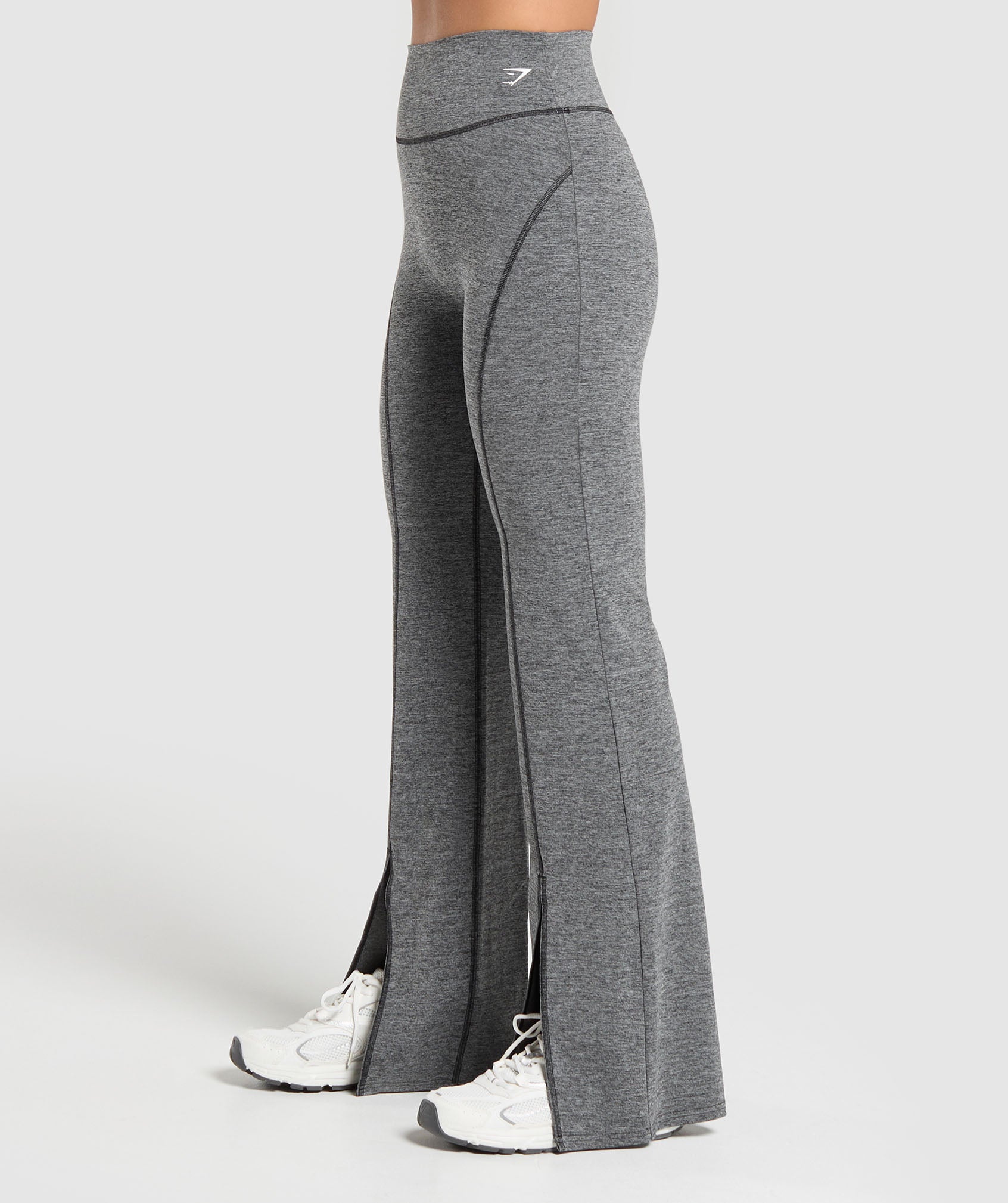 Marl Flared Leggings Black