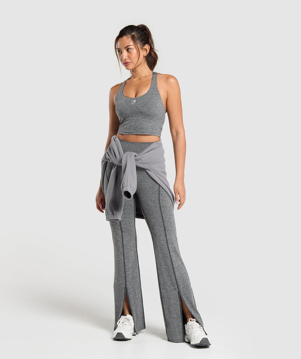 Marl Flared Leggings Black