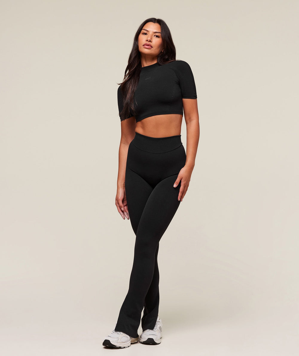everywear Warp Knit Flare Legging Black