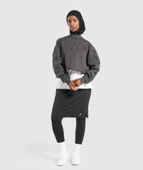 2 in 1 High Waisted Skirt Leggings Black