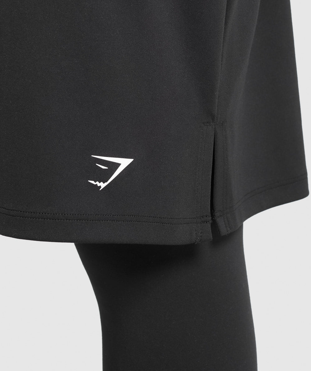 2 in 1 High Waisted Skirt Leggings Black