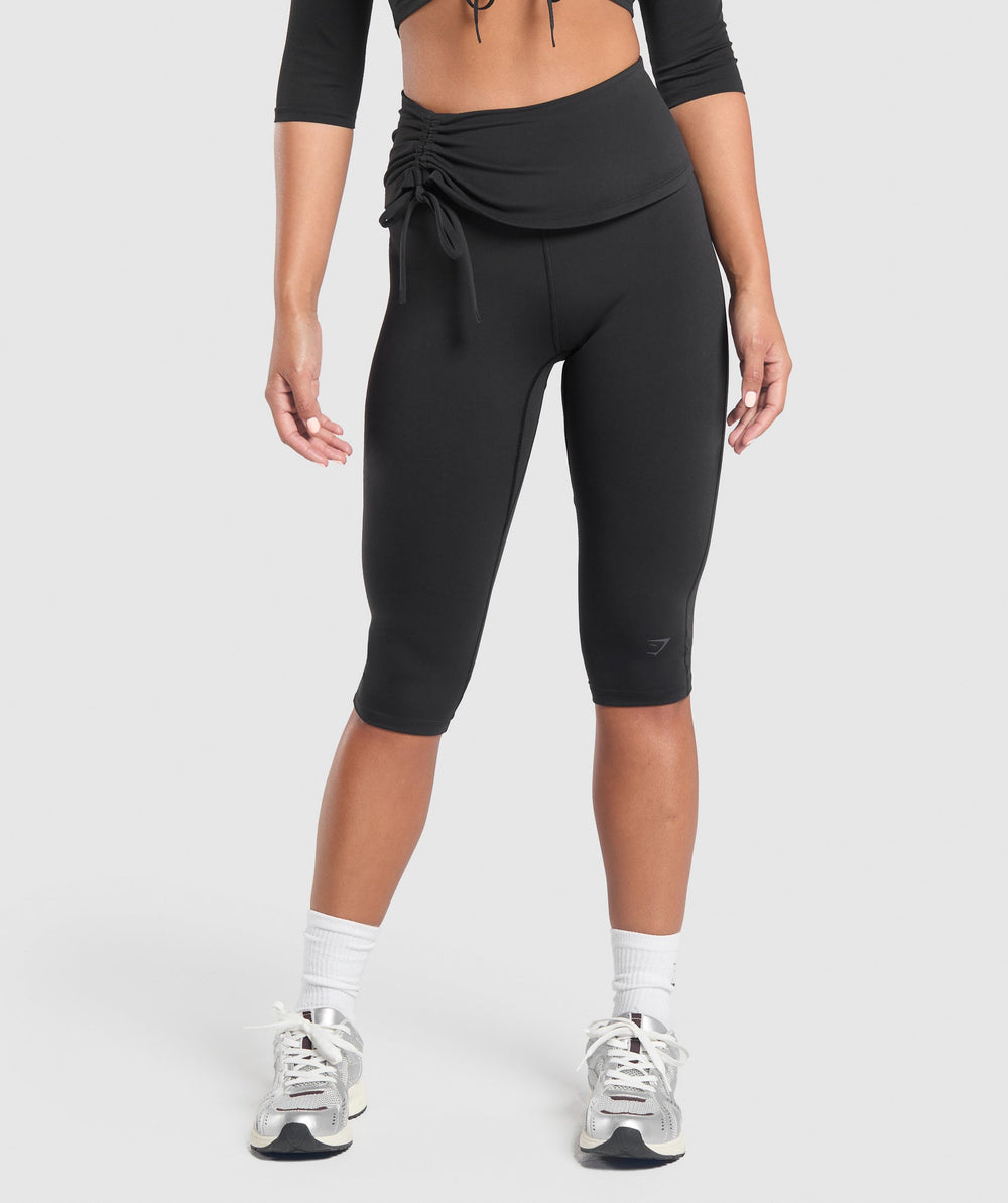 Ruched Capri Leggings Black