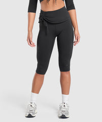 Ruched Capri Leggings Black