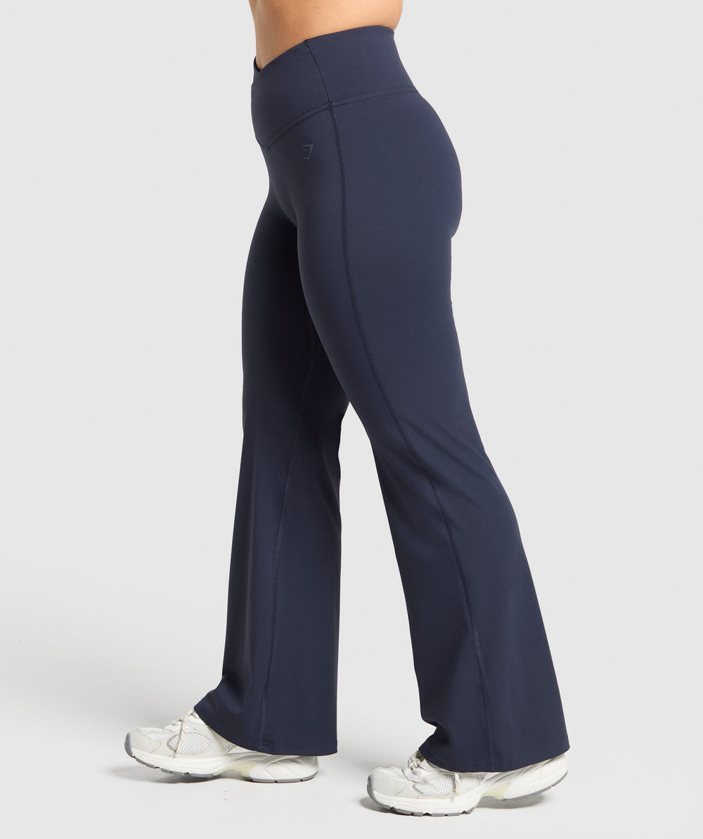 Crossover Flared Leggings Heavy Blue