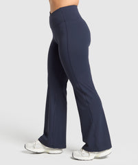 Crossover Flared Leggings Heavy Blue