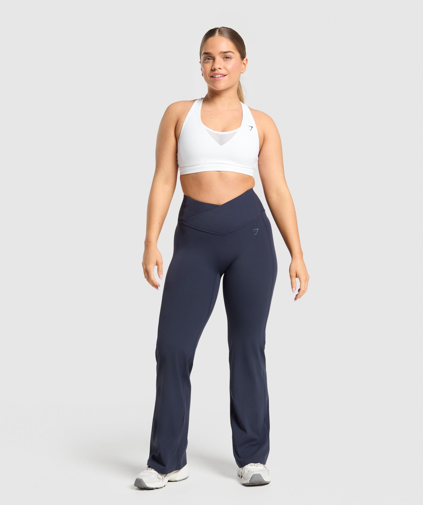 Crossover Flared Leggings Heavy Blue