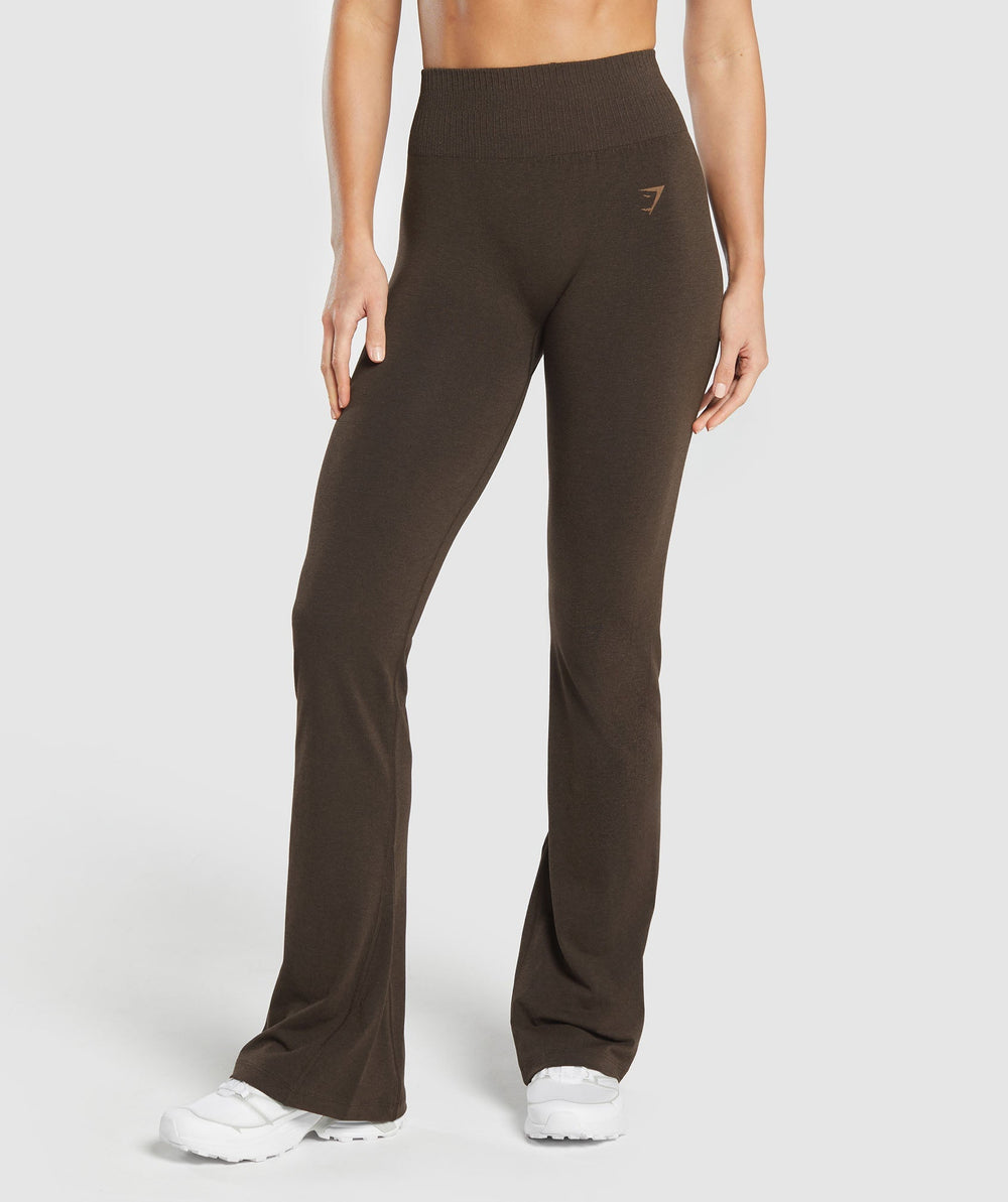 Luxe Seamless Flare Leggings Walnut Brown Marl