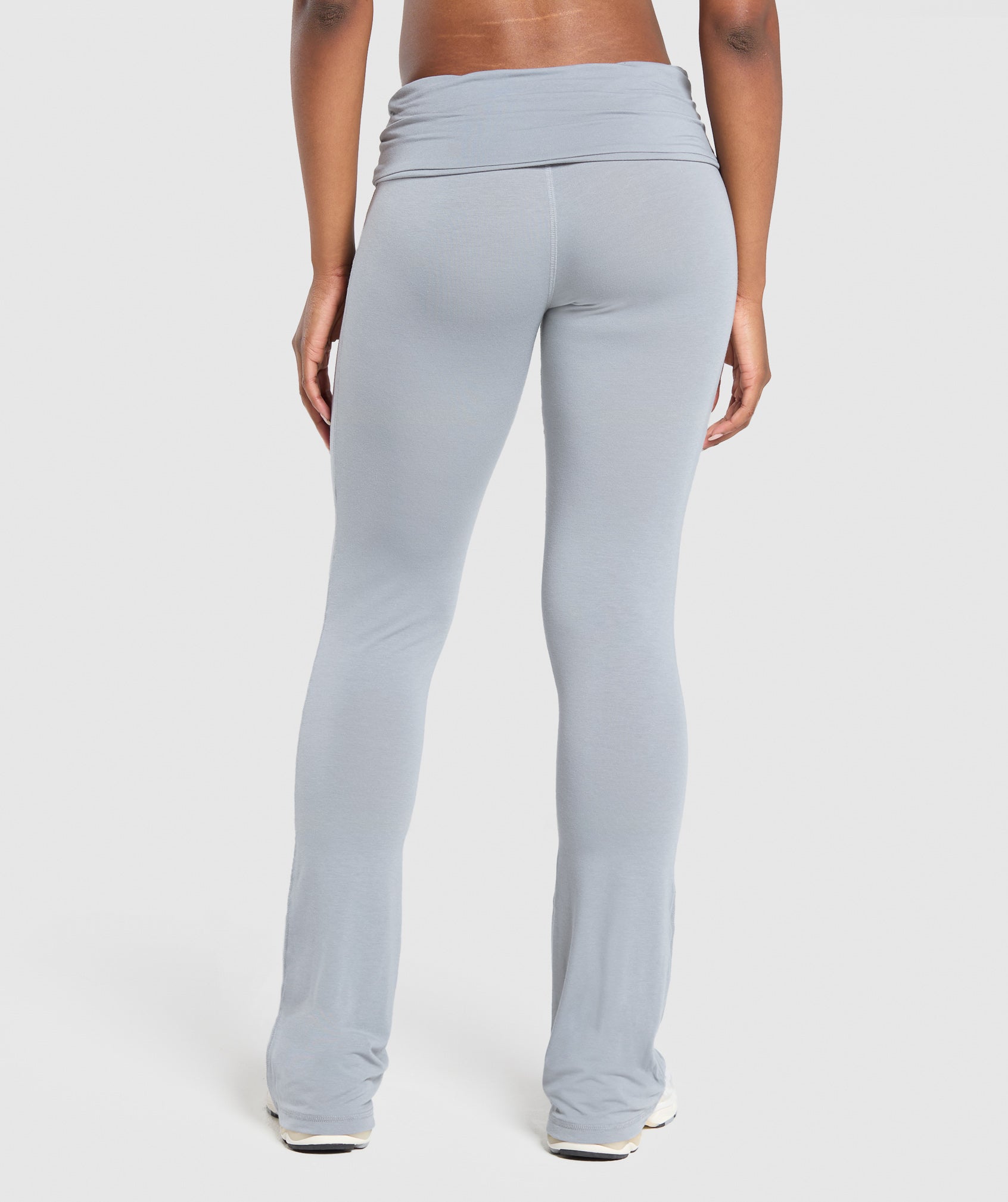Foldover Flared Leggings Denim Grey