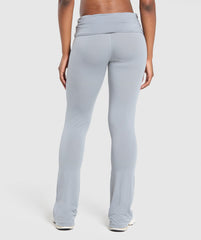 Foldover Flared Leggings Denim Grey